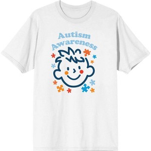 Playful Puzzle Pieces Autism Awareness  Adult Crew Neck Short Sleeve Tee - 1 of 2