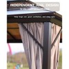 Outdoor Gazebo, Heavy Duty Hardtop Gazebo with Aluminum Frame, Double Roof Canopy, Curtains and Netting, Pergolas for Patios, Garden, Lawns - 3 of 4