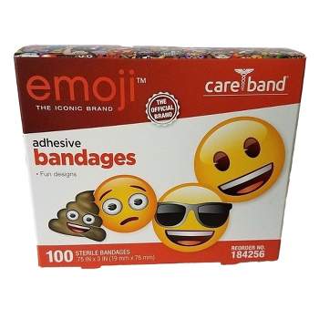 Emoji Adhesive Strips for Kids, Flexible Plastic, 100 Count, 1 Pack