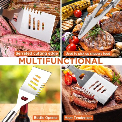 Commercial Chef 25-Piece Stainless Steel BBQ Grill Tool Set with Aluminum Case