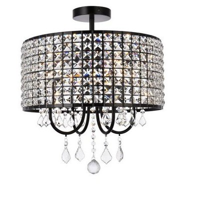 Elegant Lighting Elise 17 inch flush mount in black