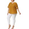 Agnes Orinda Women's Plus Size Boho Smocked Short Puff Sleeve Ruffled Cuff Spring Summer Polka Dots Blouses - 2 of 4