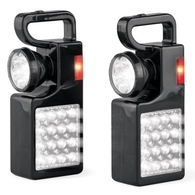 Collections Etc 3 in 1 Emergency LED Work Light - Set of 2 3.5 X 2.25 X 9 Black Modern & Contemporary