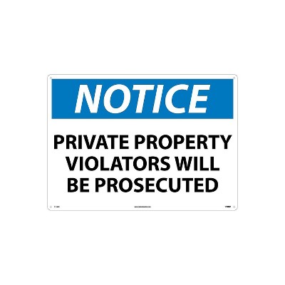 National Marker Private Property Violators Will Be Prosecuted 20X28 .040 Aluminum Notice Sign N116AD