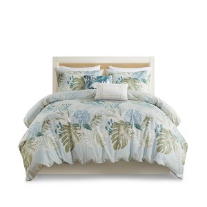 Gracie Mills Romero Coastal Haven 5-Piece Cotton Duvet Cover Set - 1 of 4