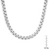 Steeltime Men's stainless steel flat box link chain necklace. Color Options: Silver, Gold - 3 of 4