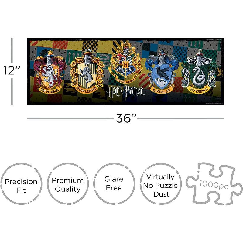 Aquarius Puzzles Harry Potter Crests Slim 1000-Piece Jigsaw Puzzle, 2 of 5