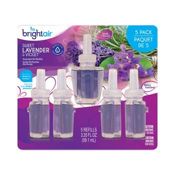 BRIGHT Air Electric Scented Oil Air Freshener Refill, Sweet Lavender and Violet, 0.67 oz Bottle, 5/Pack