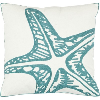Whitney Blue Starfish Cotton Throw Pillow Set