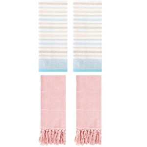 REGALWOVEN 4 Pcs Cotton Soft Absorbent Home Bathroom Decorative Hand Towel - 1 of 4