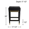 55 Downing Street Wood Bar Stool Black Gold 26" High Mid Century Modern Faux Leather Square Cushion with Footrest for Kitchen Counter Height Island - 4 of 4