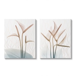 Stupell Industries Floral Calla Lily Silhouette with Leaf Details Gallery Wrapped Canvas Wall Art 2pc Set, 24 x 30 - 1 of 3