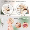 FUNTOUCH Wall Mounted Makeup Mirror, Rechargeable 2-Sided,1X/10X Magnification 3 Color LEDs,Dimmable 360° Rotation with Extension Arm/Hooks - 4 of 4