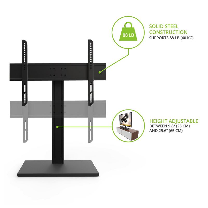 Kanto TTS100 Adjustable Table Top TV Mount with Integrated Cable Management for 37" - 65" TV, 5 of 16