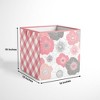 Bacati - Watercolor Floral Coral/Gray Fabric Storage Box/Tote Small - 4 of 4