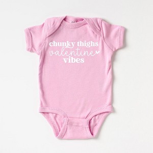 The Juniper Shop Chunky Thighs Valentine Vibes Baby Onesie - 1 of 2
