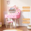 Karl Home Kids Cat Mirror Vanity Makeup Dressing Table with 7 pretend play accessories - 4 of 4