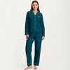 Anna-Kaci Lounge Women's Long Sleeve Pajama Set with Soft Notched Collar Button Front Top and Relaxed Straight-Leg Pants - 3 of 4