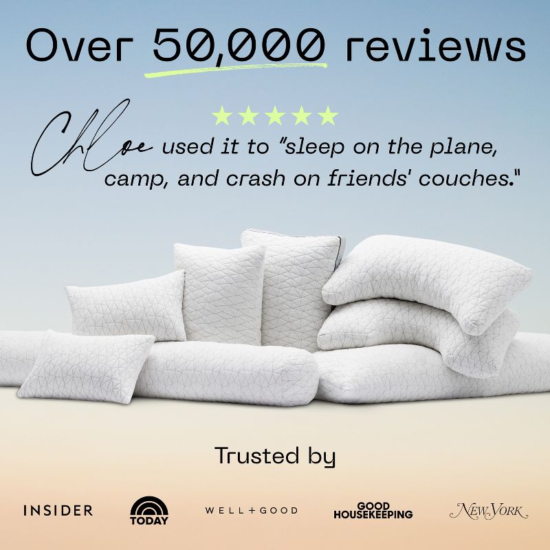 Coop Home Goods The Original Travel & Camp Adjustable Pillow with Compressible Stuff Sack - Medium-Firm Memory Foam with Lulltra Washable Cover(19x13), 5 of 17