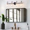 Dewdrop Minimalist 3-Light Vanity Wall Fixture, Black and Gold Industrial Sconce with Clear Glass Lampshades - 4 of 4