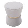 Gemma Contemporary/Glam Ottoman in Silver Velvet and Gold Metal by LumiSource - 2 of 4