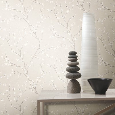 Pearl Cherry Blossom Peel and Stick Vinyl Wallpaper