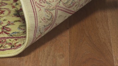 Ivory Floral Hand-Knotted Synthetic Square Rug, 8' x 8'