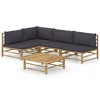 vidaXL Garden Lounge Set Dark Grey Bamboo, 100% Polyester Medium Modular - 2 of 4