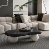 40"W Cloud Shaped Coffee Table With 3 Ball Legs,Coffee Table Unique,Irregular Abstract Console Table,Living Room Furniture- Maison Boucle - 4 of 4