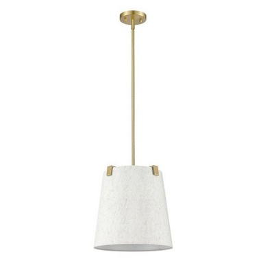 Weston 13" Modern Gold Steel Pendant Light with Cream Shade