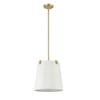 Weston 3-Light Pendant - Dimmable Steel Fixture with Cream Fabric Shade, 13" x 13" - 2 of 4