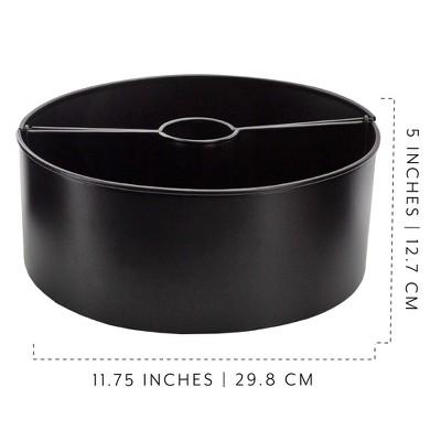 Black Enamel Steel Half-Circle Umbrella Planter Set