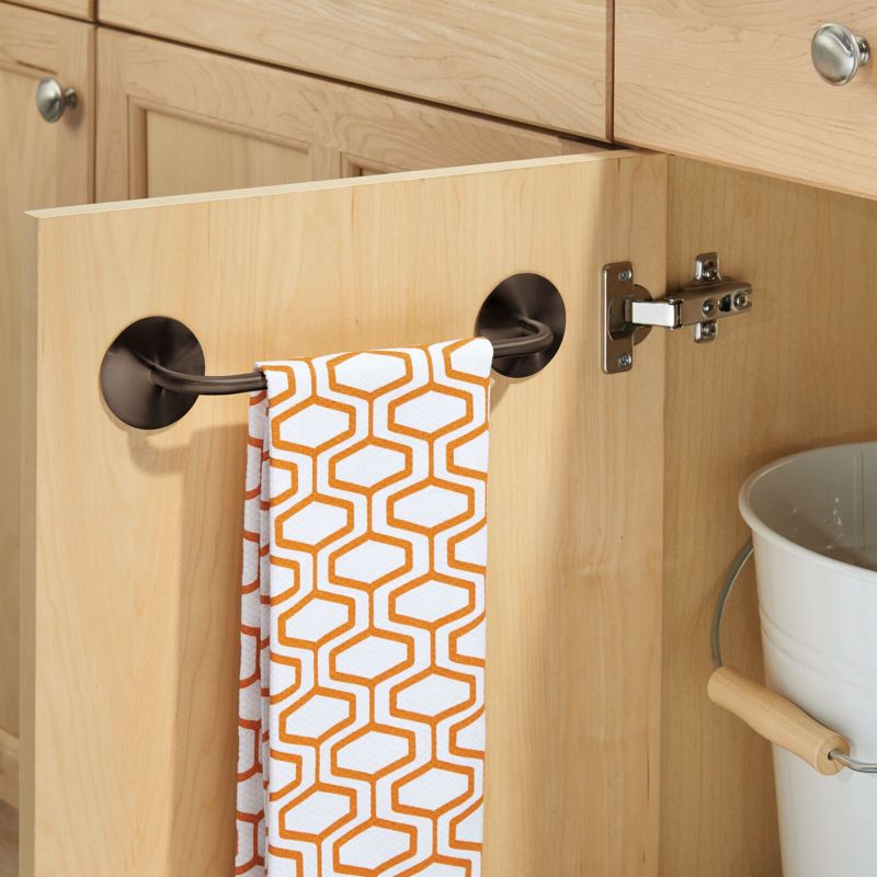 mDesign Small Hand Towel Storage Bar, Strong Self Adhesive, 2 of 5