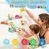38-Piece Magnetic Car Bath Toy Set with DIY Slide Tracks, Mold-Free for Kids Ages 2-8 - 2 of 4