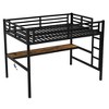 CAVINAS Full XL Size Black Loft Bed with Power Outlet & LED Lighted,Modern Metal Bed Frame for Adults,Teens - 3 of 4