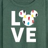 Women's - Disney - Mickey Love Fill Lightweight French Terry Wide Neck Long Sleeve Shirt - 2 of 4