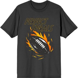 "Perfect Spirals" Flaming Football Adult Short Sleeve Tee - 1 of 2