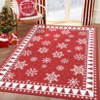 Christmas Living Room Rugs, Washable Soft Non Slip Winter Home Decor Rug, Snowflake Christmas Tree Print Throw Carpet for Bedroom - 2 of 4