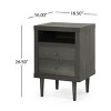 Accent Cabinet Mid-Century Modern with Two Drawers and Open Shelf for Bedroom Storage 18.5in - 3irtyhousy - 4 of 4