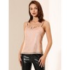 INSPIRE CHIC Women's Metallic Chain Spaghetti Strap Ruffle Neckline Party Camisole Top - 4 of 4