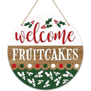 Lomsoe Christmas Welcome Wooden Hanging Decor Christmas Door Sign Wooden Farmhouse Wall Front Door Hanger Christmas Gift - 1 of 4