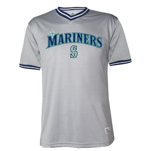 Mlb Seattle Mariners Gray Men's Short Sleeve V-neck Jersey - M : Target