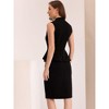 Allegra K Women's Mock Keyhole Neck Sleeveless Peplum Pencil Work Sheath Dress - 3 of 4