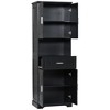PDTEND Tall Bathroom Cabinet with Four Doors, Large Storage Space Open Shelf, Upper Storage Cabinet - 4 of 4