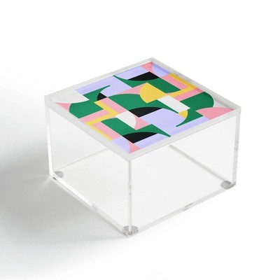 Ninola Design Bauhaus Shapes Spring 4" x 4" Acrylic Box - Deny Designs