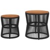 vidaXL Patio Side Tables 2 pcs with Wooden Top Black Poly Rattan - 4 of 4