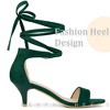 Perphy Women's Open Toe Kitten Heels Lace Up Dress Sandals - 4 of 4