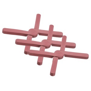Unique Bargains Foldable Heat Resistant Non-Slip Silicone Trivet Mat for Pots Coasters - 1 of 4