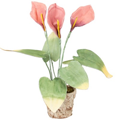 Northlight 19” Pink/Green Calla Lily Flower Artificial Spring Plant