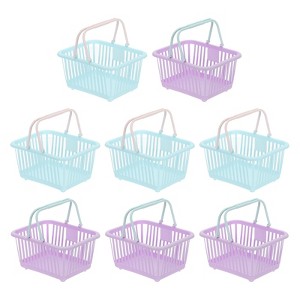 Unique Bargains Plastic Grocery Shopping Toy Storage Mini Decorative Baskets 6.3" x 3.5" x 5.1" 8 Pcs - 1 of 4